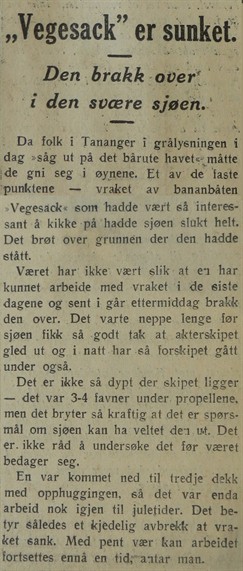 1939.11.10 - SA S01 - Vegesack er sunket